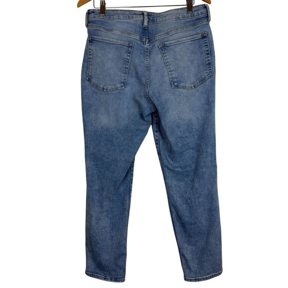 Old Navy Extra Stretch High-Rise O.G. Straight Jeans Sz 12 Button Fly Light Wash - Picture 8 of 10